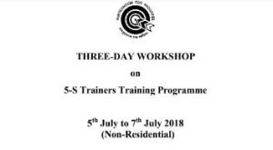 Three Day Workshop on 5S from QCFI Bhilai Chapter