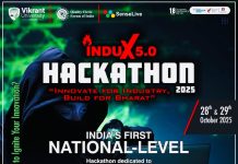 INDUX 5.0, India’s first National-level Hackathon on Industry 5.0 and Smart Manufacturing on 28th-29th October 2025