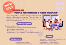 Webinar on People, Performance & Plant Discipline on 24th July 2026 by QCFI HQ