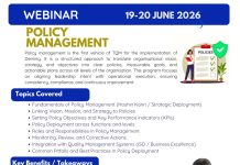 Webinar on Policy Management on 19-20th June 2026 by QCFI HQ