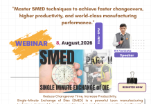 Webinar on SMED (Single Minute Exchange of Die) on 8th August 2026 by QCFI HQ