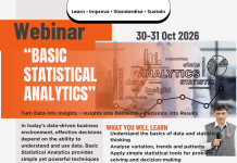 Webinar on “Basic Statistical Analysis” on 30-31st October 2026 by QCFI HQ